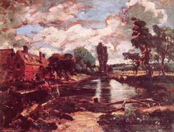 Flatford Mill from the lock Romantic landscape John Constable Oil Paintings